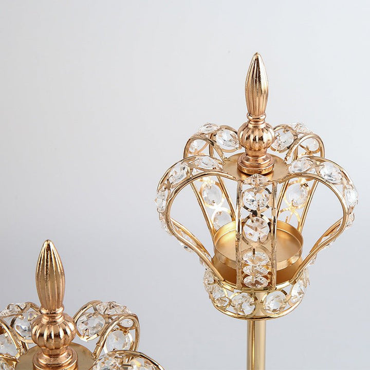 Luxurious Crystal Iron Candlesticks