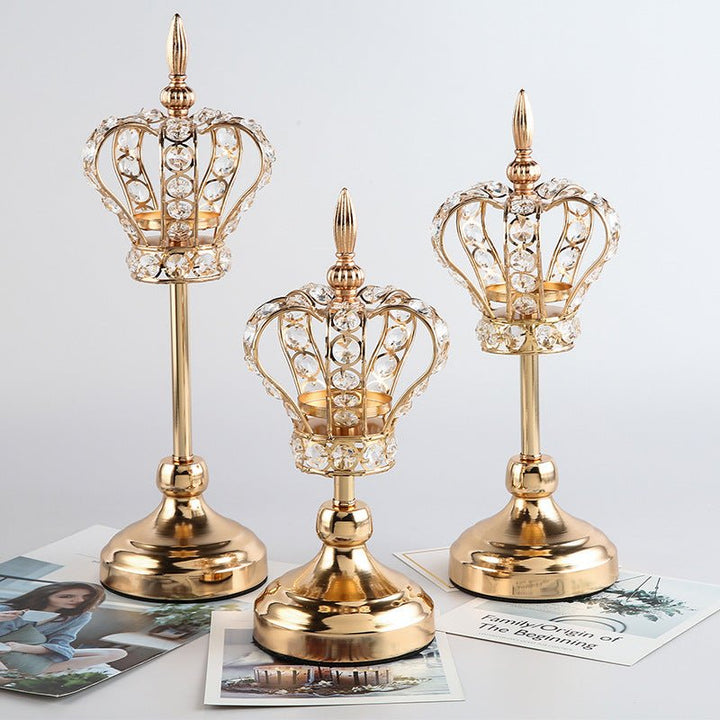 Luxurious Crystal Iron Candlesticks