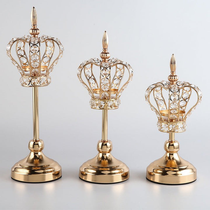 Luxurious Crystal Iron Candlesticks